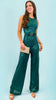 4-A1948EE Green Sequin Jumpsuit