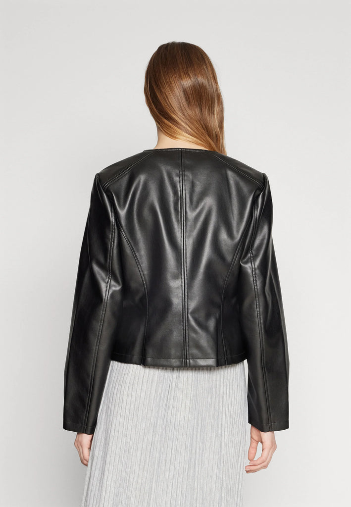 A2122 Vially Faux Leather Jacket Black