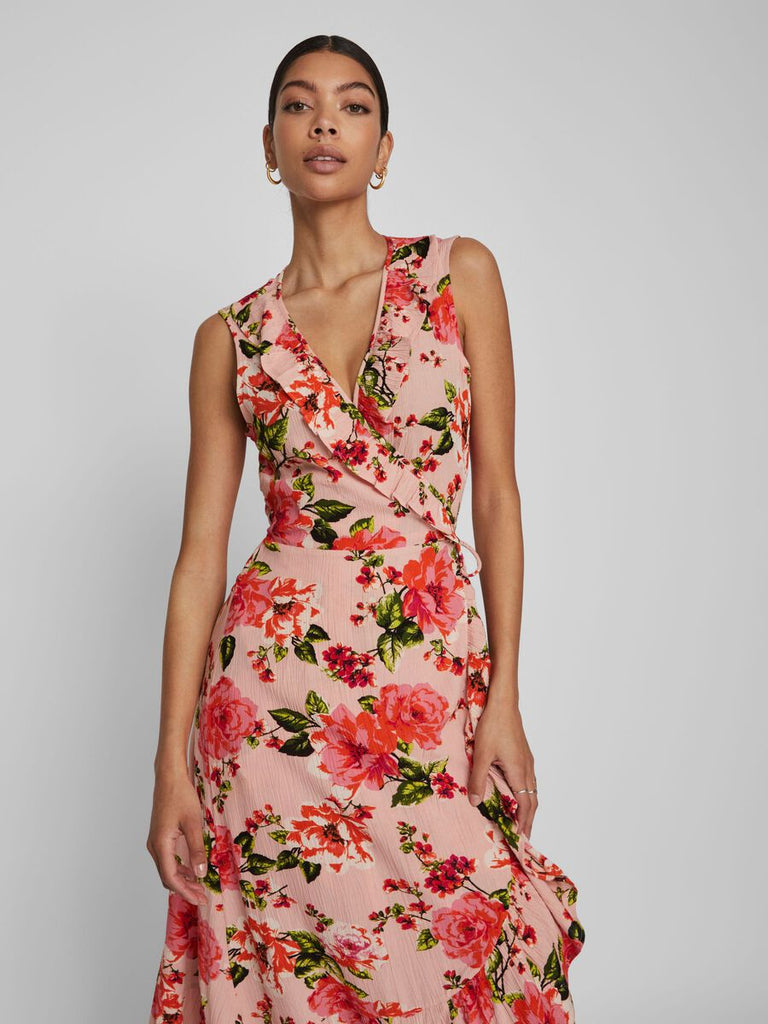 Missguided floral wrap outlet dress