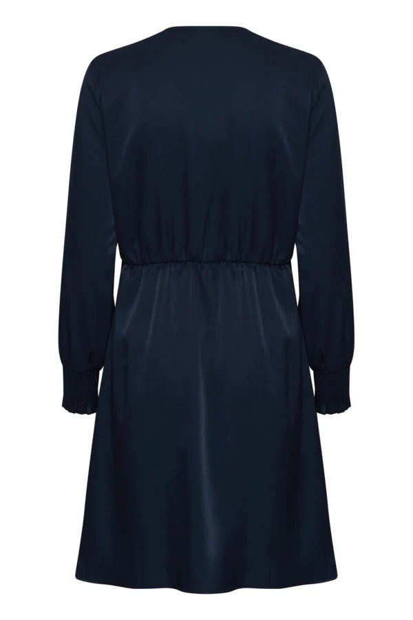 A2101 Navy Frviline Faux Wrap Dress