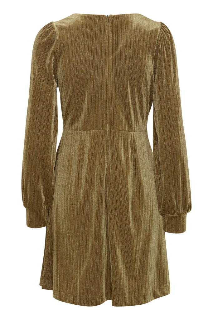 4-A1201 Pinea Olive Velour Shimmer Dress