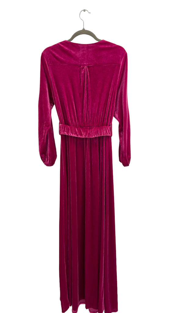 4-A1228 Mabilia Magenta Velour Dress