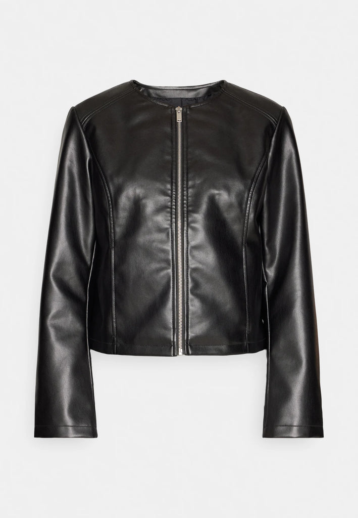 A2122 Vially Faux Leather Jacket Black