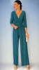 A2231 Teal Taylor Pleat Leg Jumpsuit