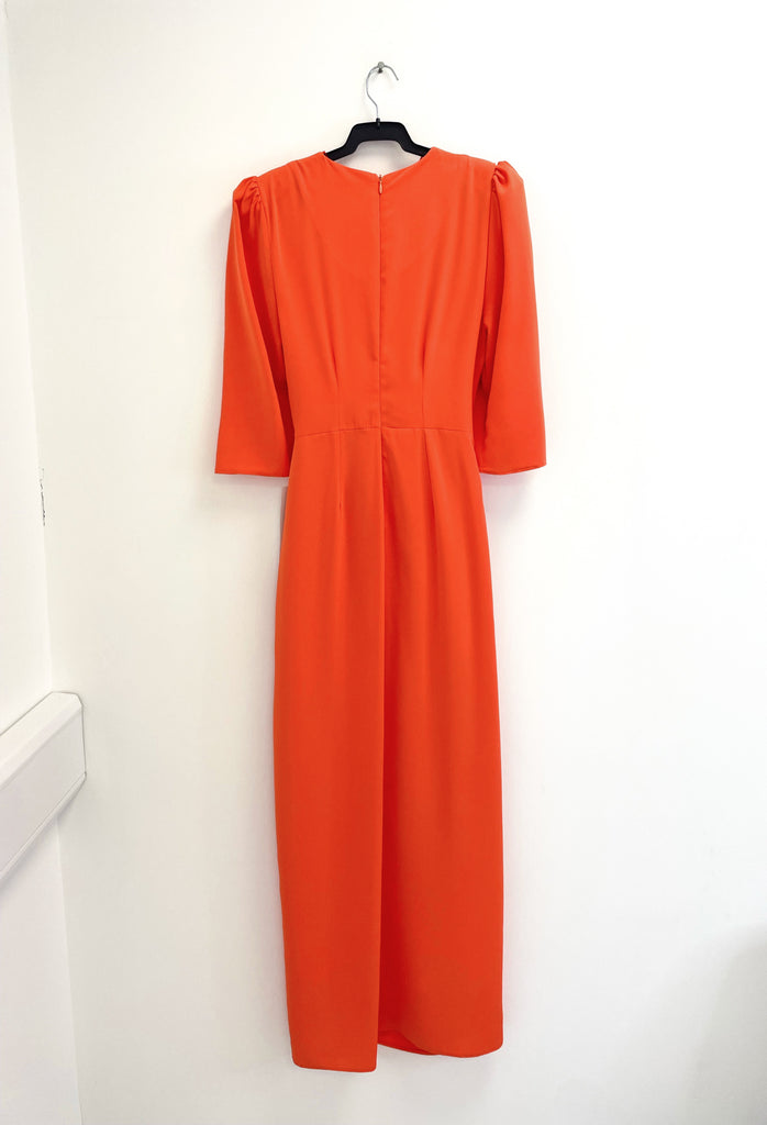 4-A1697 Dorota Orange Rouched Dress