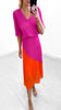 4-A1656 Pink/Orange Loose Top Pleat Dress