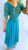 A2226 Turquoise Embellished Flare Dress