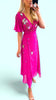 4-A1658 Pink Beyonce Wrap Embellished Dress