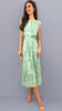 A1709 Spicy Mint Floral Print Pleat Dress