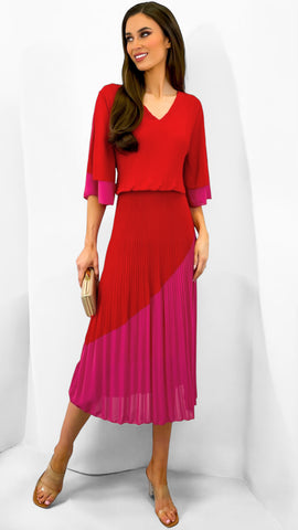 4-A1109 Tabitha Magenta Shift Dress