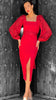 A1999 Vernee Red Bodycon Midi Dress