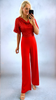 A2088 Amelia Red Sequin Jumpsuit