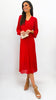 A1990 Red Sleeved Loose Top Dress