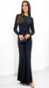 A2002 Dalia Black Sparkle Maxi Dress