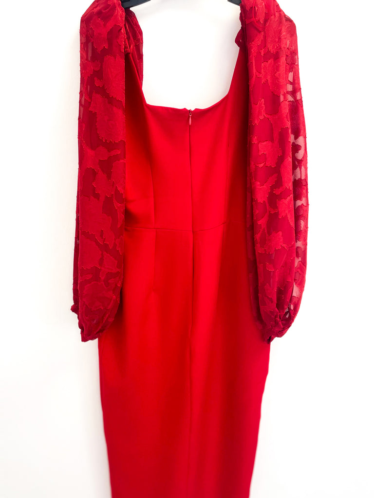 A1999 Vernee Red Bodycon Midi Dress