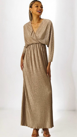 4-A1845 Nesta Green Wrap Look Dress