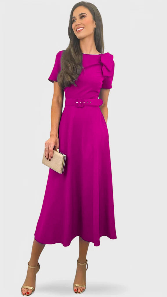 5-A2151 Emery Pink Flare Dress