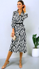 A2046 Lina Black/White Printed Shirt Dress