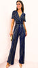 A2014 Stella Navy & Gold Metallic Jumpsuit