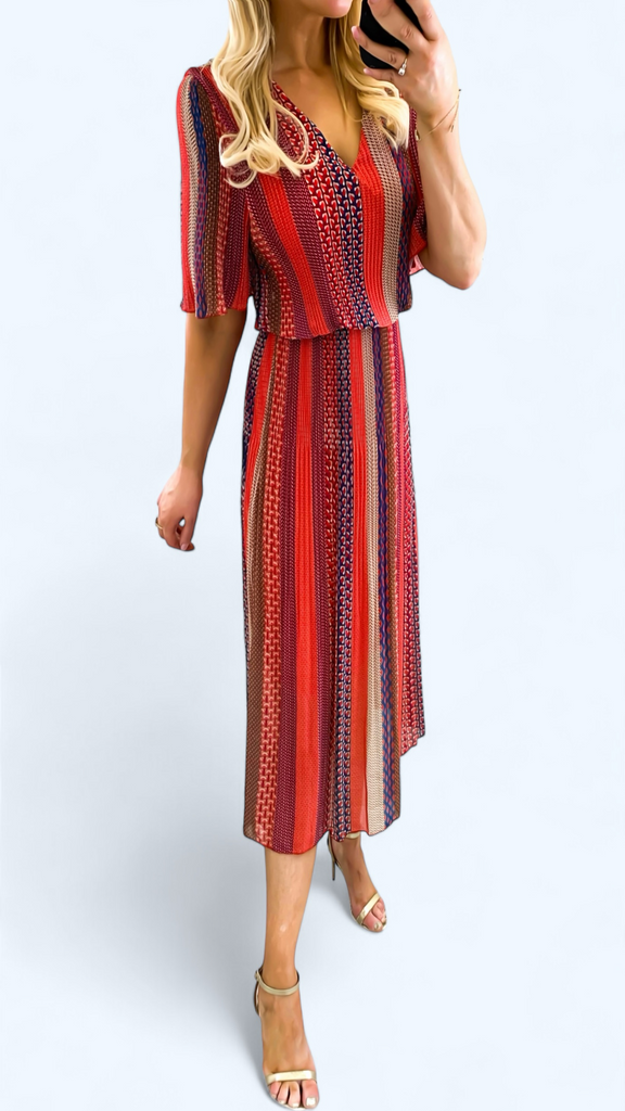 A1825 Laira Red Stripe Loose Top Dress