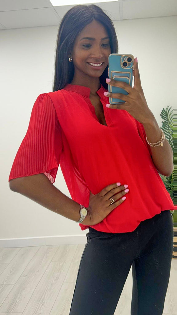 A2063 Red Colette Top