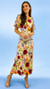 A2244 Debra Beige Multi 3D Floral Dress