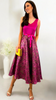 A1848 Pink Jacquard Fit & Flare Dress