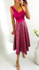 A1848 Pink Jacquard Fit & Flare Dress