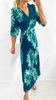 A2125 Teal Print Inia Pleat Dress