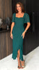 A2036 Heidi Dark Green Midi Dress