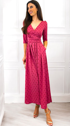 4-A1801 Kirby Pink Embellished Flare Dress