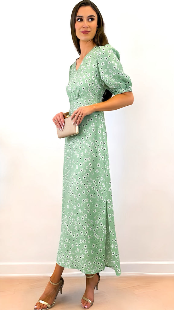 4-A1749 Byibano Mint Daisy Dress