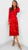 A1915 Kirchner Red Print Shirt Dress