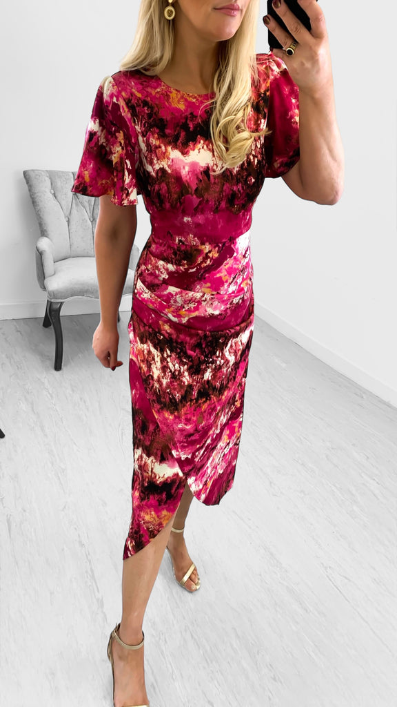 4-A1913 Pink Marble Print Lucia Dress