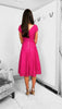 A1838 Pink Stacy Lace Midi Flare Dress