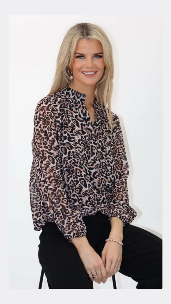 A2091 Bella Animal Print Band Top