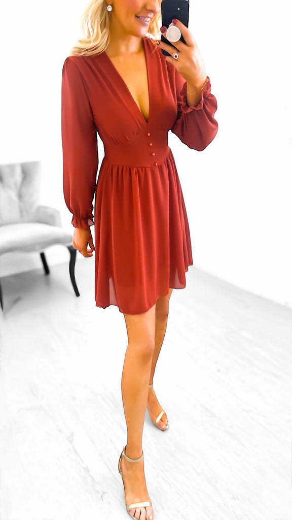 A2112 Cathinka Rust Mini Dress