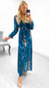 A2111 Teal Print Dilys Dress