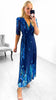 A2117 Ruthy Blue Floral Wrap Dress