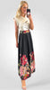 A2123 Black Print Maxi Skirt