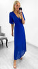 A2136 Dolfy Royal Midi Pleat Dress