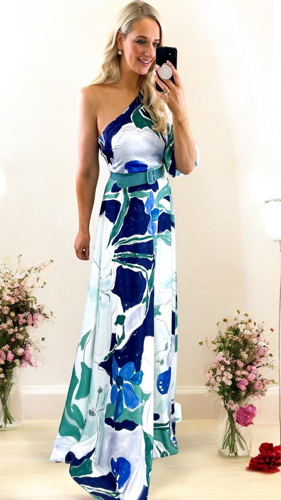 A2131 Bielle One Shoulder Maxi Dress