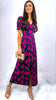 A2149 Ingrid Navy/Pink Midi Dress