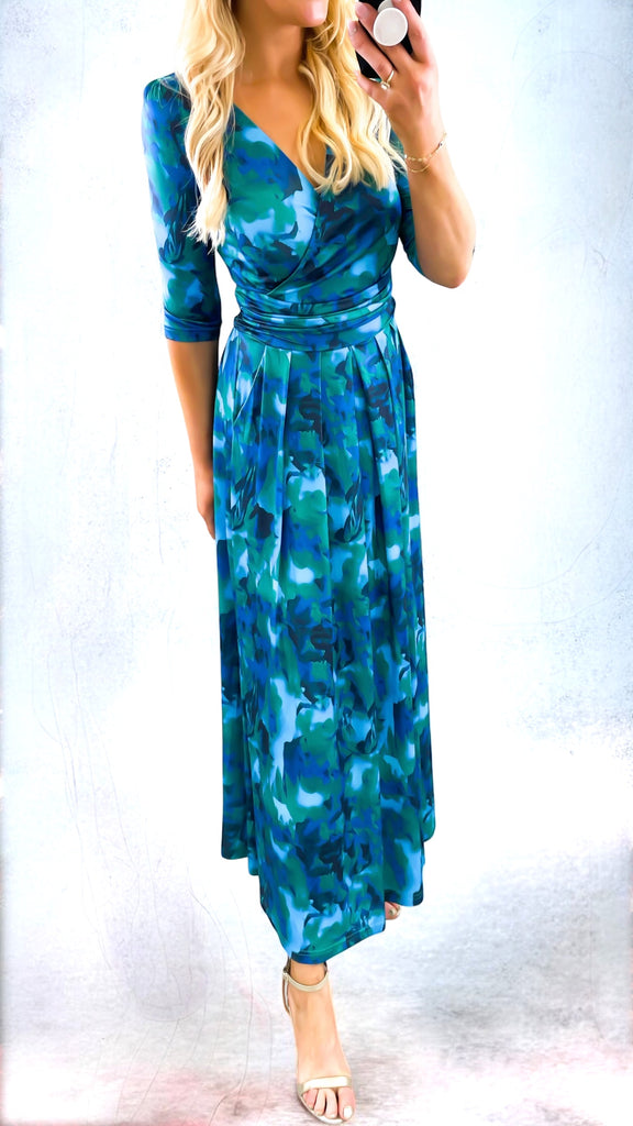 A2152 Peacock Teal Jersey Dress