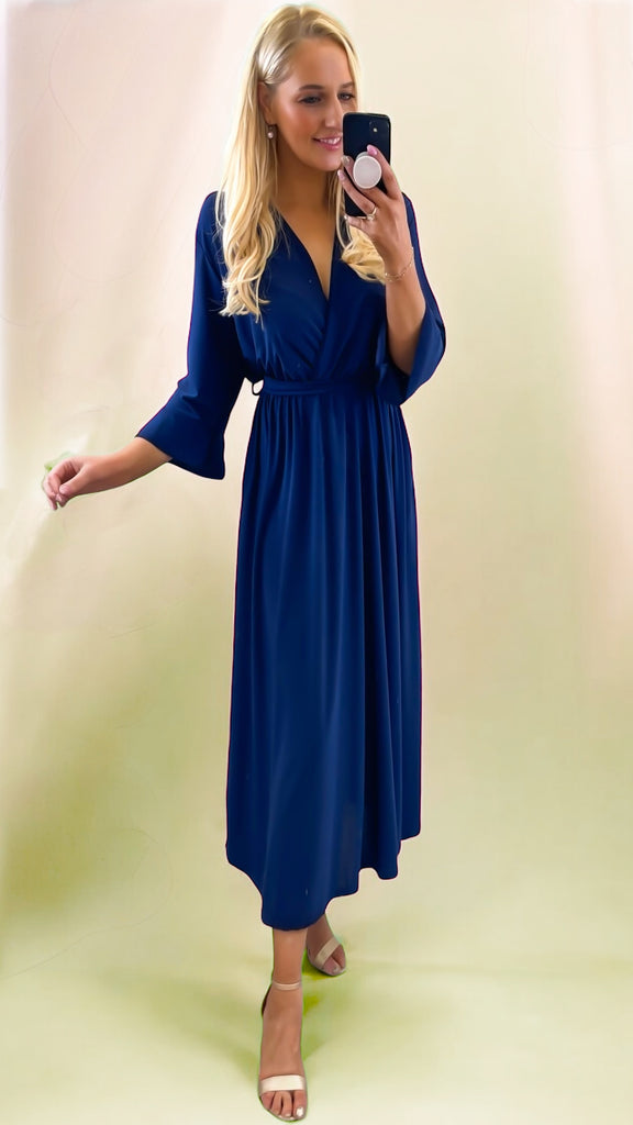 A2183 Navy Slinky Jersey Dress (18-22)