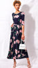 A2200 Navy Floral Goldie Midi Dress