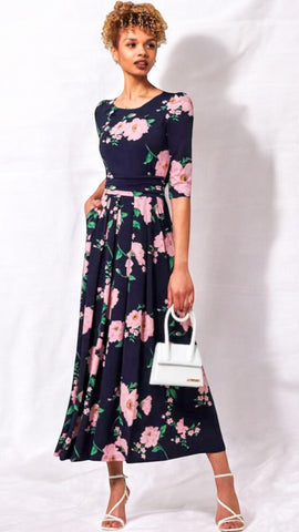 A2209 Mint Floral Print Dilys Dress