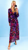 A2219 Purple Floral Print Dilys Dress