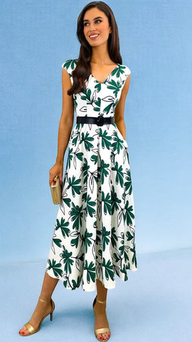 A2209 Mint Floral Print Dilys Dress