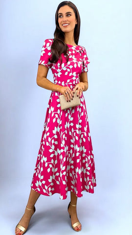 A2214 LillieRose Red Print Dress